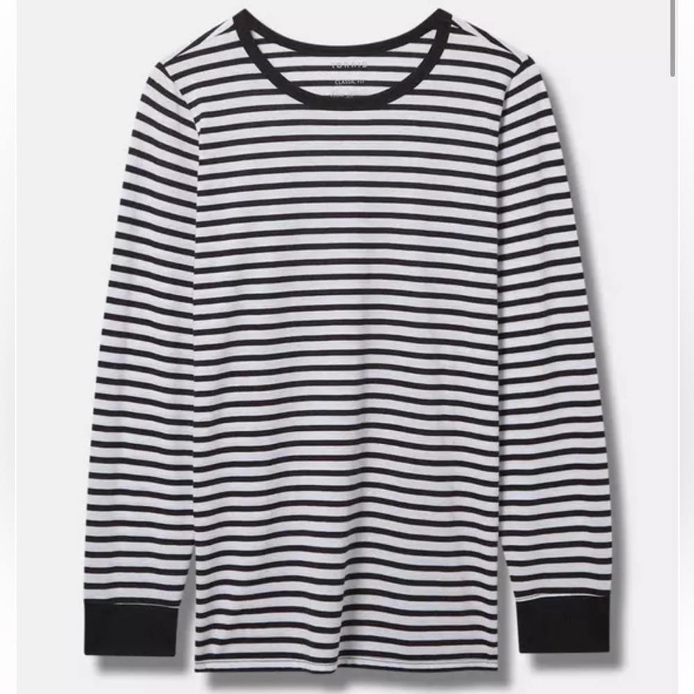 Torrid Striped Crew Neck Long Sleeve Tee